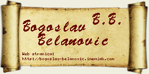 Bogoslav Belanović vizit kartica